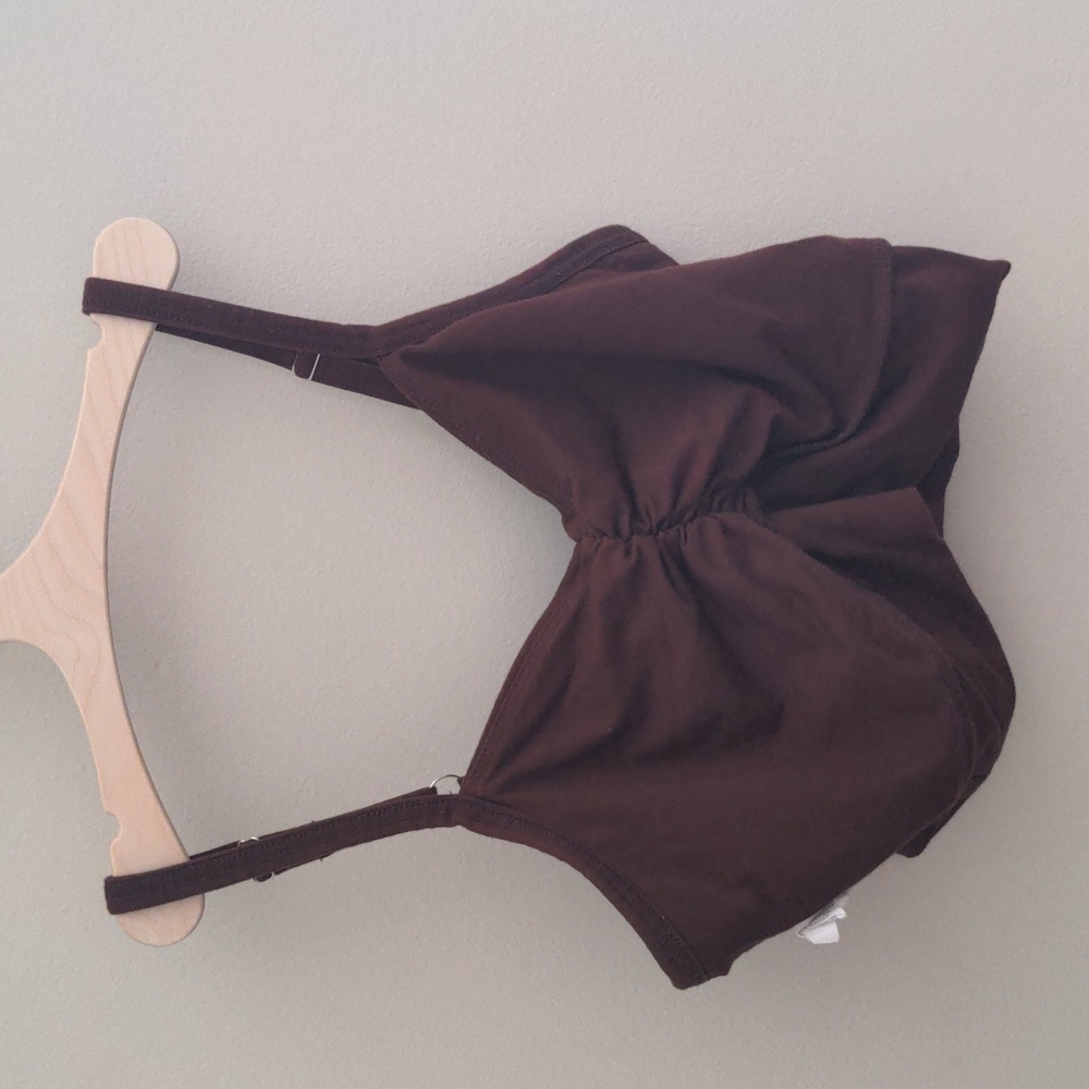 Elegant Brown Ruched Bralette - Picture 5 of 13